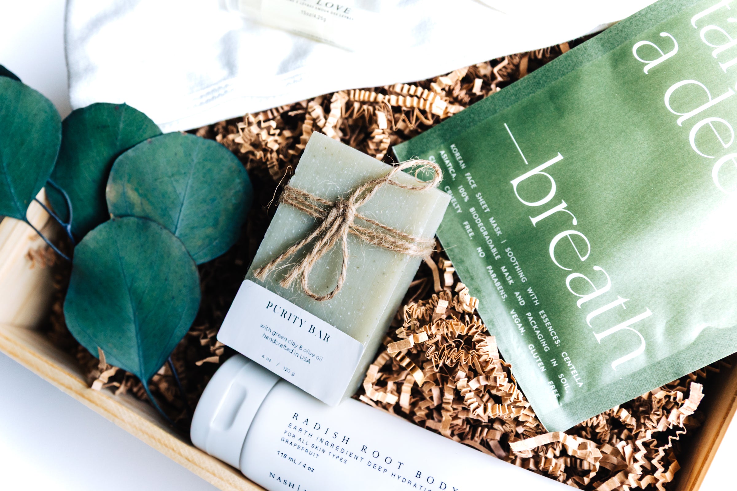 Pure and Simple gift box featuring natural skincare. 