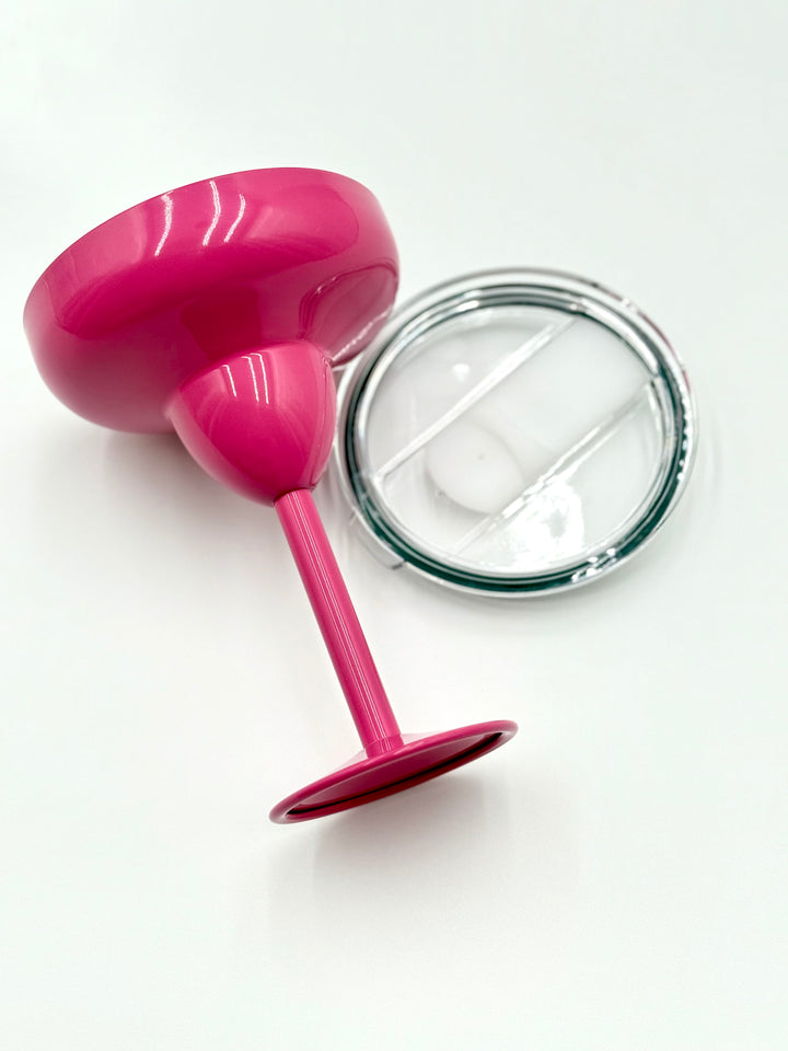 Pretty in Pink Gift Box Stainless Steel Margarita Glass Hot Pink
